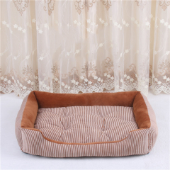 wholesale manufacturer stripe soft plush cat dog bed sofa