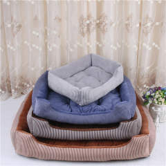 wholesale manufacturer stripe soft plush cat dog bed sofa