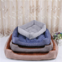 wholesale manufacturer stripe soft plush cat dog bed sofa