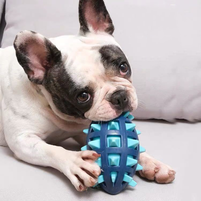 Manufacturer wholesale clean teeth chew rugby design dog tpr toys