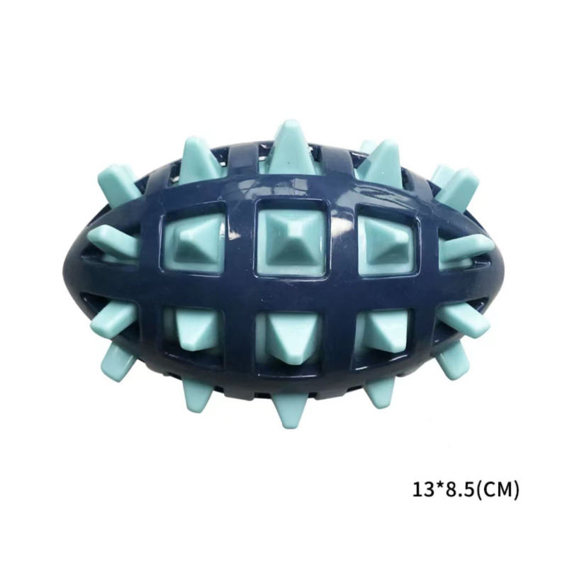 Manufacturer wholesale clean teeth chew rugby design dog tpr toys