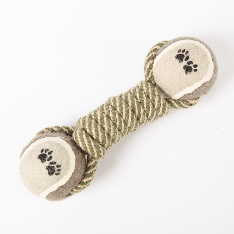 Wholesale Custom Logo Chew Dog Rope with Tennis Ball Toys