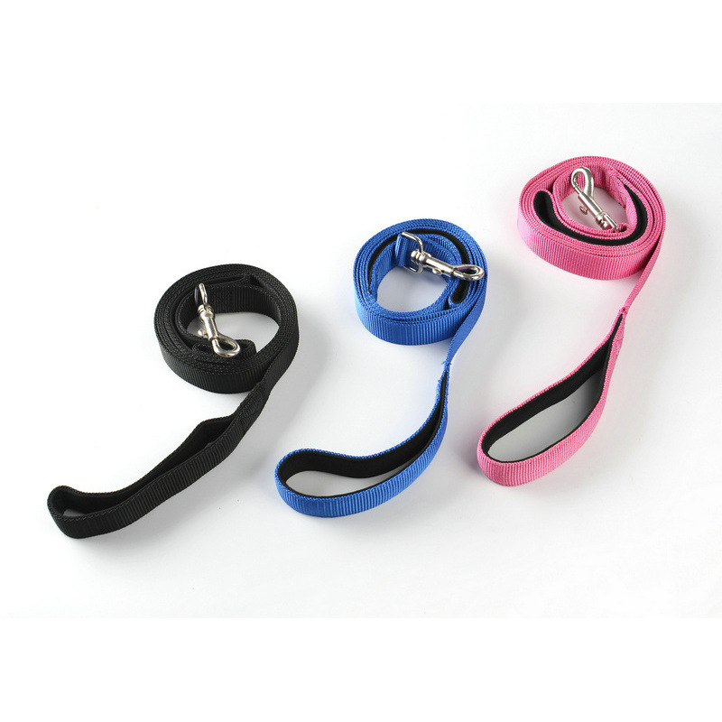Manufacturer wholesale pink blue black nylon outdoor leash for dog