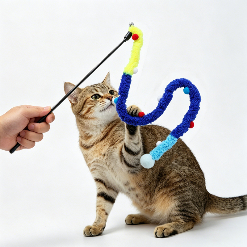 Wholesale Interactive Plush Teaser Cat Toy Sticks