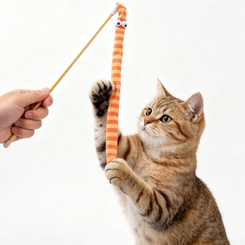 Wholesale Interactive Plush Teaser Cat Toy Sticks