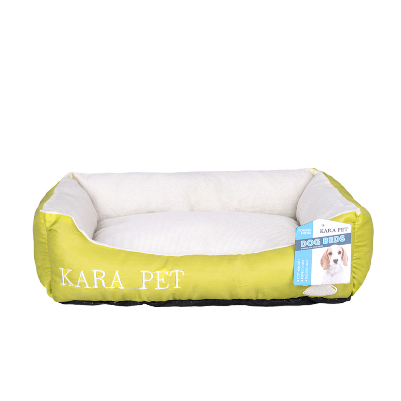Wholesale short plush dog bed custom logo green color