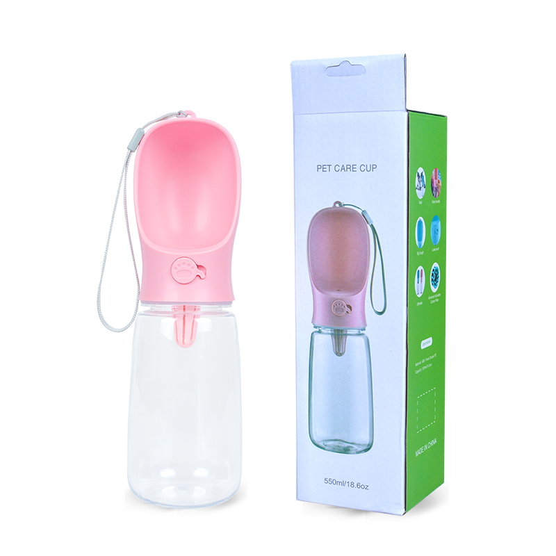 Manufacturer wholesale cheap filter outdoor pink blue portable pet dog water bottle
