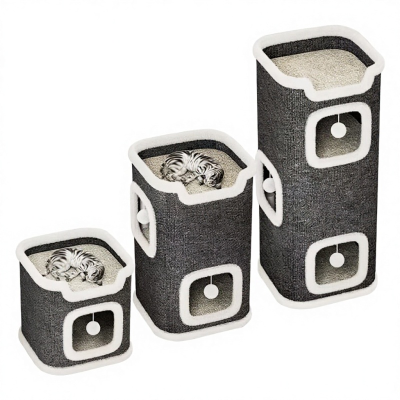 Wholesale One Two Three Layer Luxury Sisal Scratcher Cat House Tree