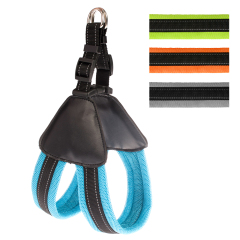 wholesale custom soft outdoor adjustable easy walk leather vest pet dog harness