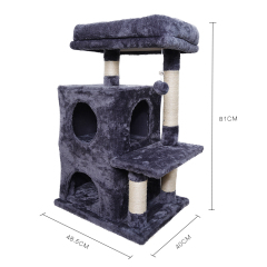 Manufacturer wholesale sisal short plush foldable cat tree