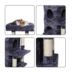 Manufacturer wholesale sisal short plush foldable cat tree