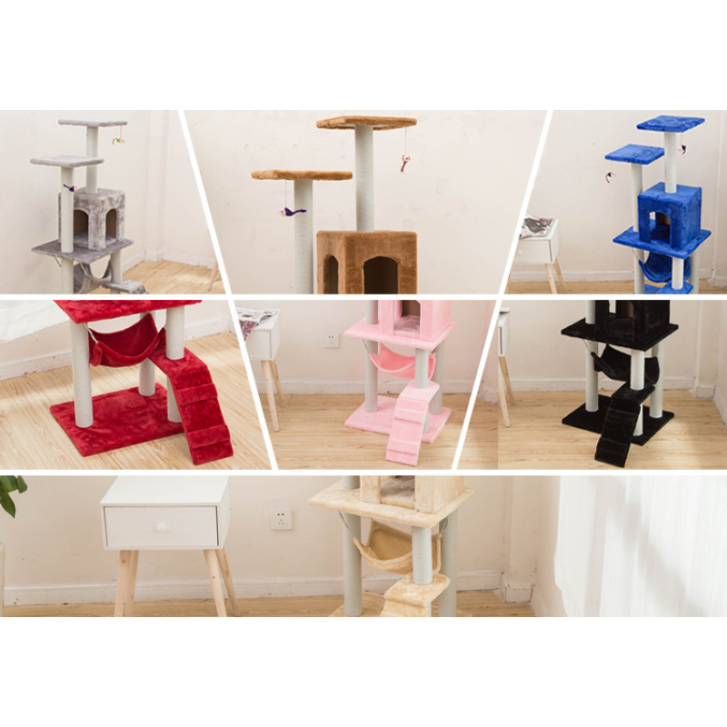 Manufacturer wholesale large sisal multiple colors lambswool cat tree house condo