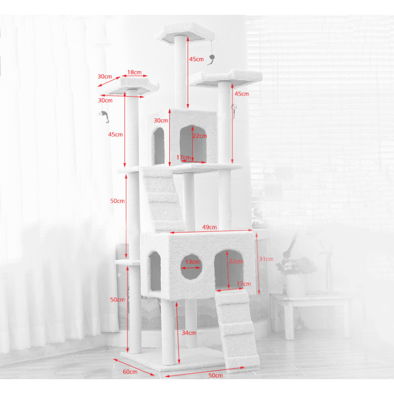 Manufacturer wholesale large sisal multiple colors lambswool cat tree house condo