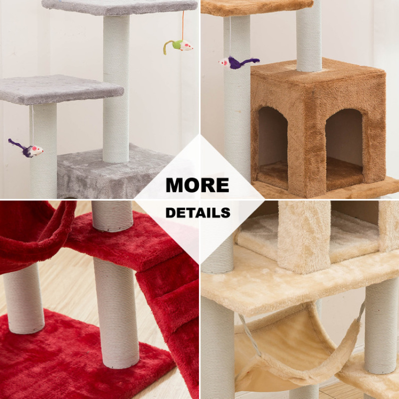 Manufacturer wholesale large sisal multiple colors lambswool cat tree house condo