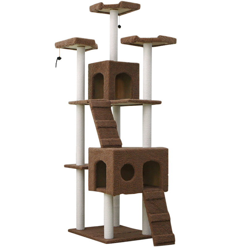 Manufacturer wholesale large sisal multiple colors lambswool cat tree house condo
