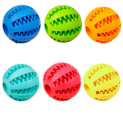 Manufacturer wholesale multi-colors round rubber pet dog feeder ball toys