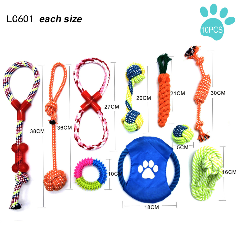Manufacturer wholesale tpr rope plush poop bag pet dog toys set