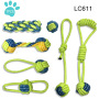 Manufacturer wholesale tpr rope plush poop bag pet dog toys set