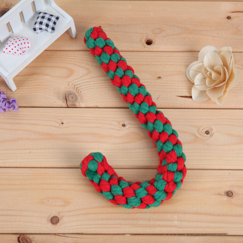 Manufacturer wholesale custom logo mixed batch dog rope christmas cane toys