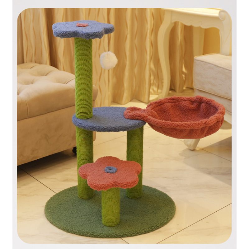 Manufacturer wholesale cute design cashmere sisal cat flower tree