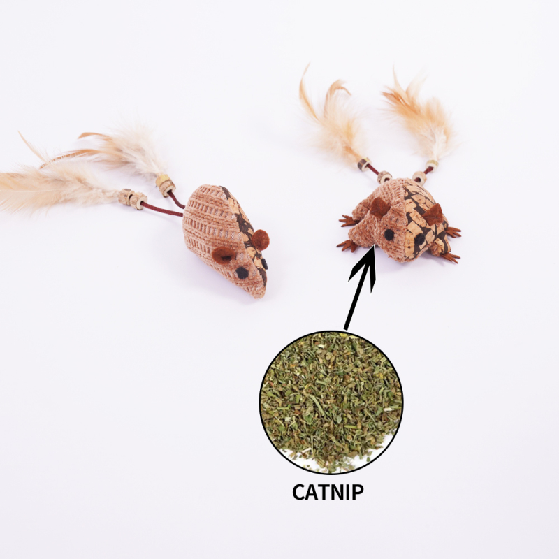 Manufacturer Wholesale Cork Frog Mouse Feather Cat Toy