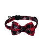 Manufacturer wholesale christmas red orange green cat collar with bowknot