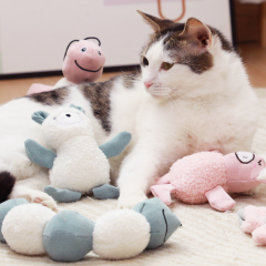 Manufacturer wholesale pink blue cat plush toy