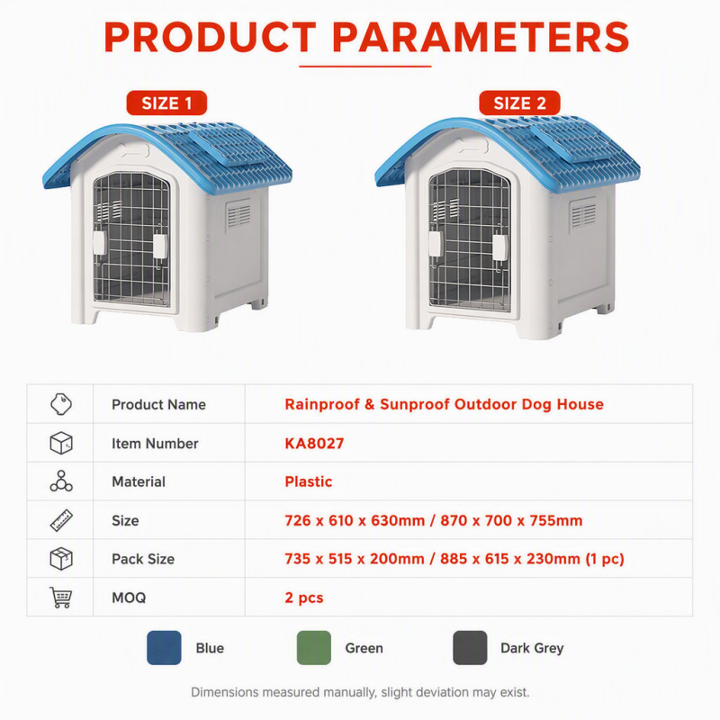 Wholesale Plastic Waterproof Dog House Outdoor for Big Dogs