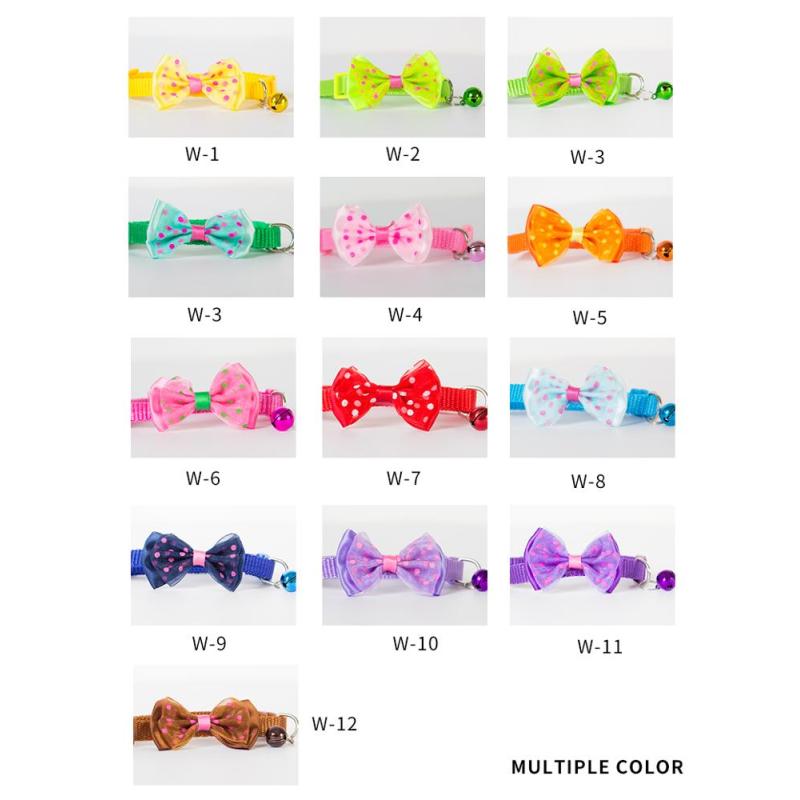 Manufacturer wholesale multi-colors design adjustable bell bow dog cat collar