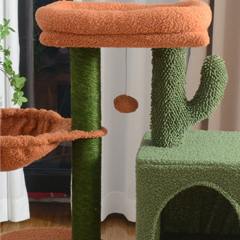 Wholesale Green Short Plush Cat Tree House