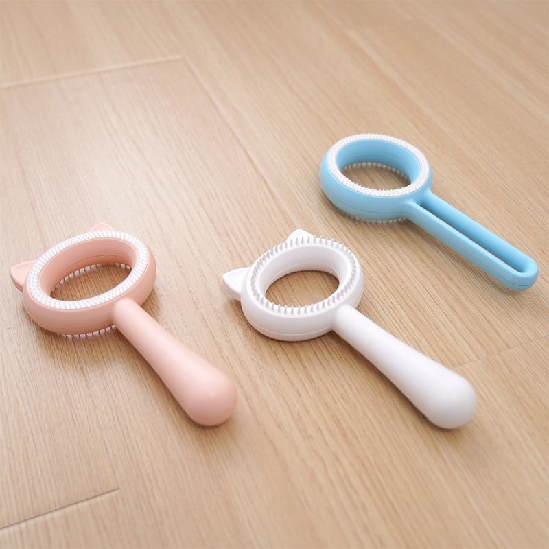 Manufacturer wholesale cute design double-sided cat brush with ear