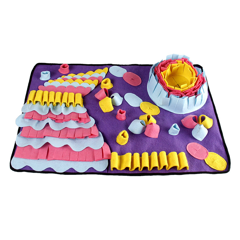 Manufacturer wholesale feeding washable portable polyester pet dog colorful snuffle mat
