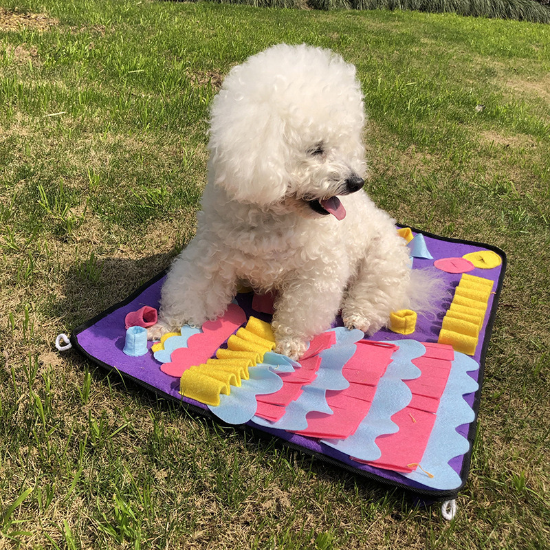 Manufacturer wholesale feeding washable portable polyester pet dog colorful snuffle mat