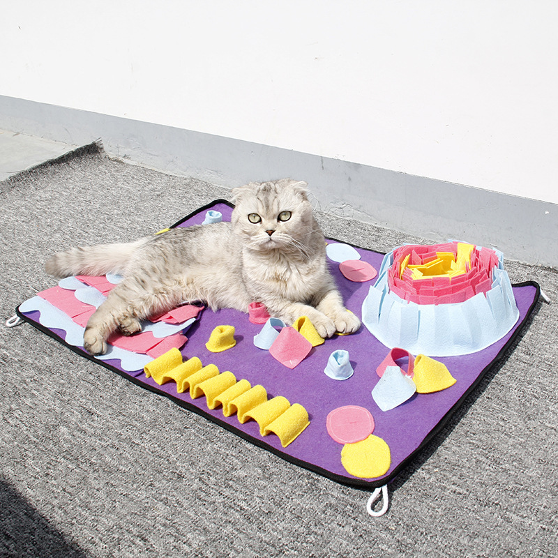 Manufacturer wholesale feeding washable portable polyester pet dog colorful snuffle mat