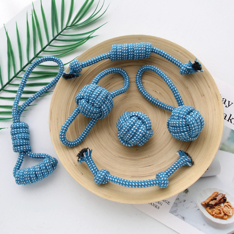 Manufacturer wholesale orange green blue chew dog rope toys set