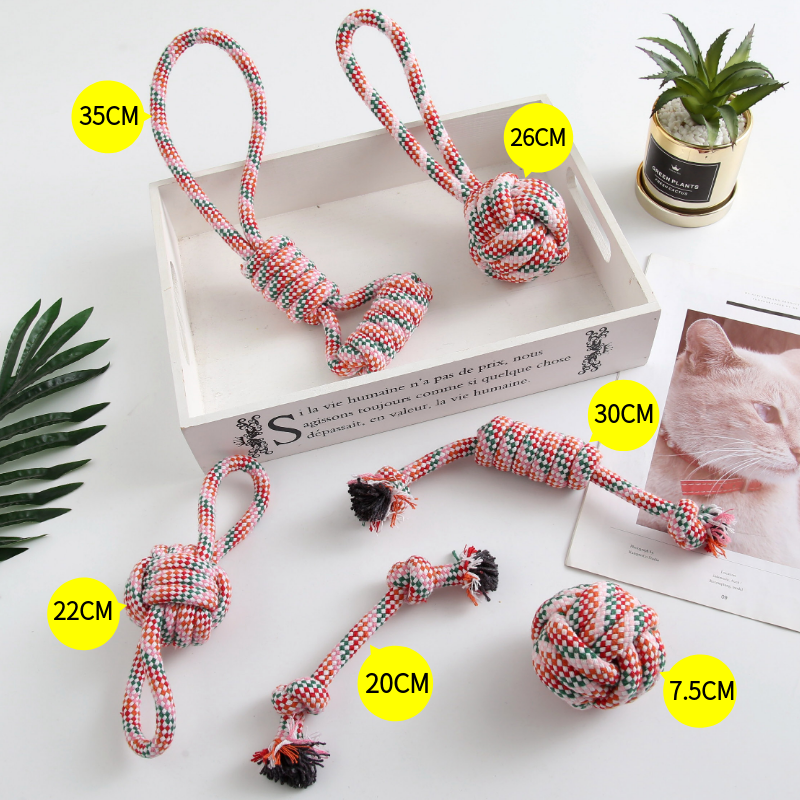 Manufacturer wholesale orange green blue chew dog rope toys set