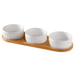 three white bowls
