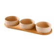 three khaki bowls