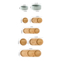 Manufacturer wholesale vertical grain ceramic wooden frame pet cat dog food bowl