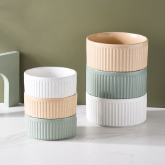 Manufacturer wholesale vertical grain ceramic wooden frame pet cat dog food bowl