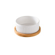 White with wooden frame