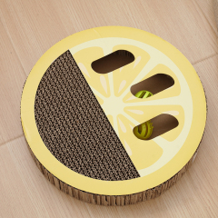 Manufacturer wholesale fruit shape pattern corrugated cat scratcher cardboard