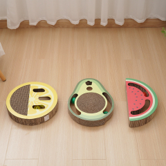Manufacturer wholesale fruit shape pattern corrugated cat scratcher cardboard