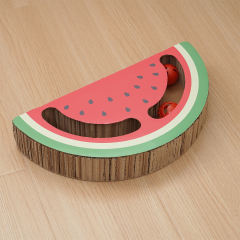 Manufacturer wholesale fruit shape pattern corrugated cat scratcher cardboard
