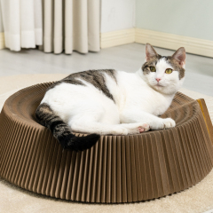 Manufacturer wholesale foldable deformable interactive corrugated cat scratcher cardboard