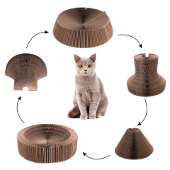 Manufacturer wholesale foldable deformable interactive corrugated cat scratcher cardboard