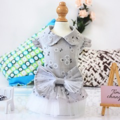 cheap wholesale pet clothes pink grey dog dress