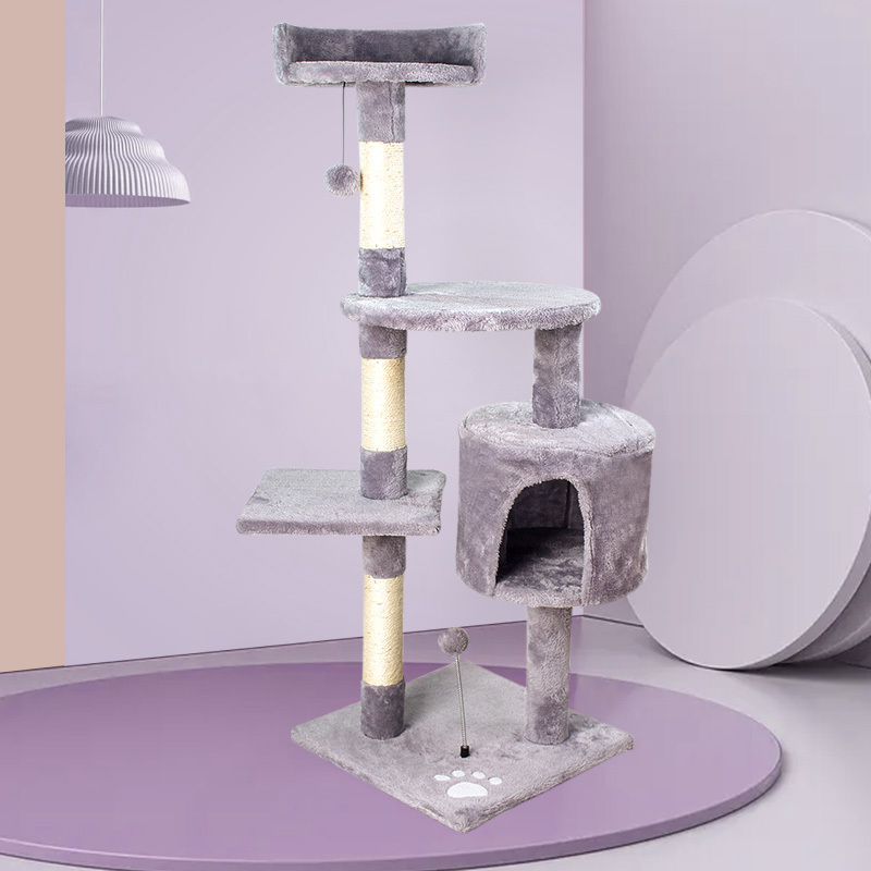 Manufacturer Wholesale Sisal Short Plush Tower Condo Cat Tree Scratcher