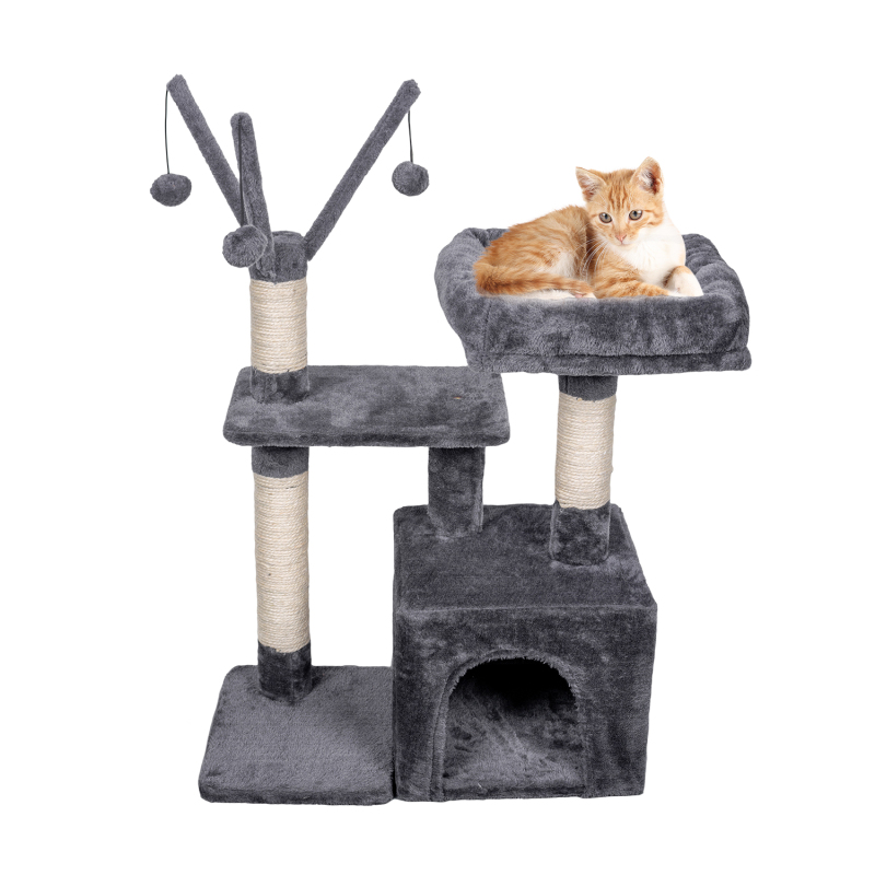 Manufacturer wholesale sisal short plush stable small cat scratcher tree