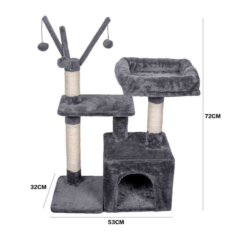 Manufacturer wholesale sisal short plush stable small cat scratcher tree